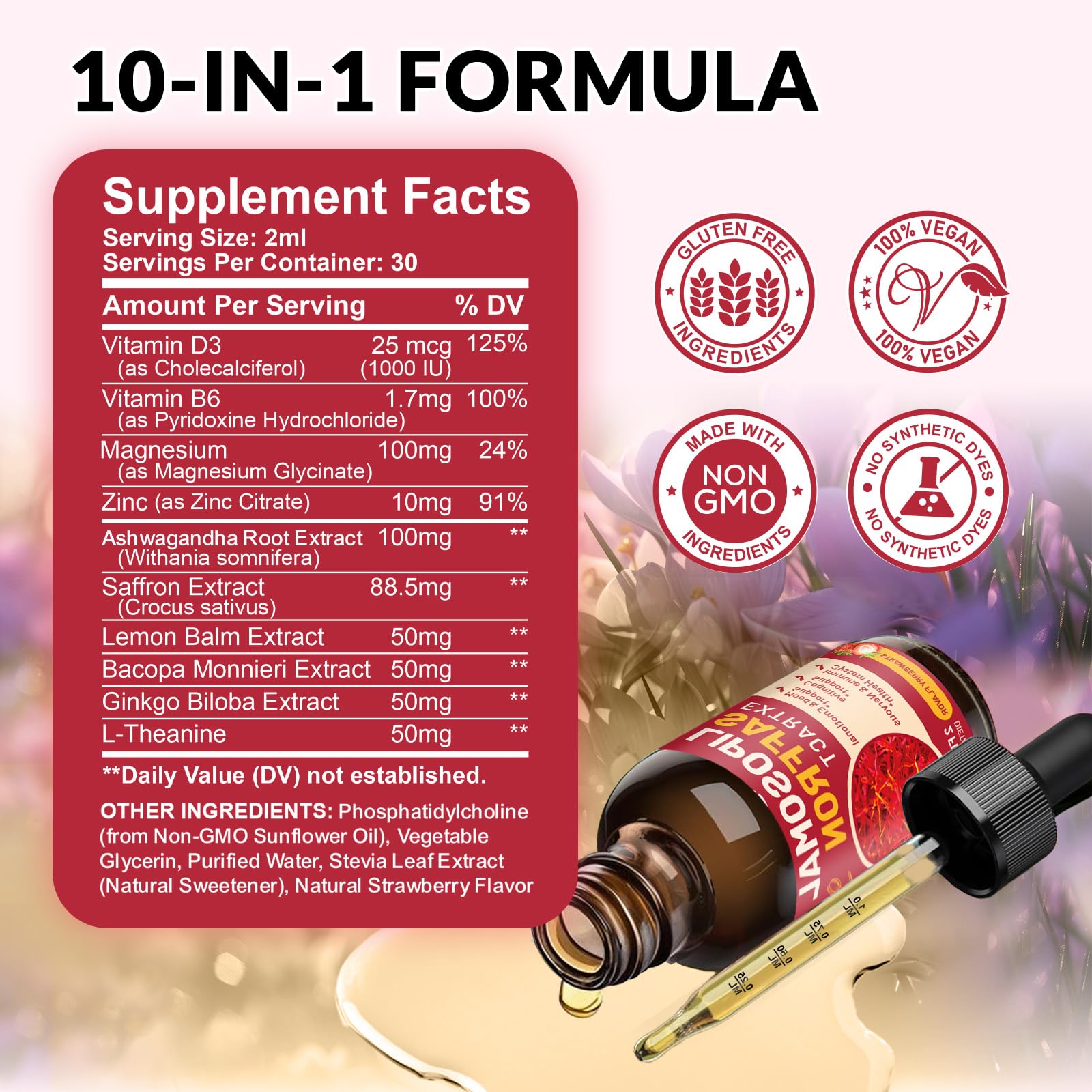 ReviNutra daily-use saffron drops bottle on shelf