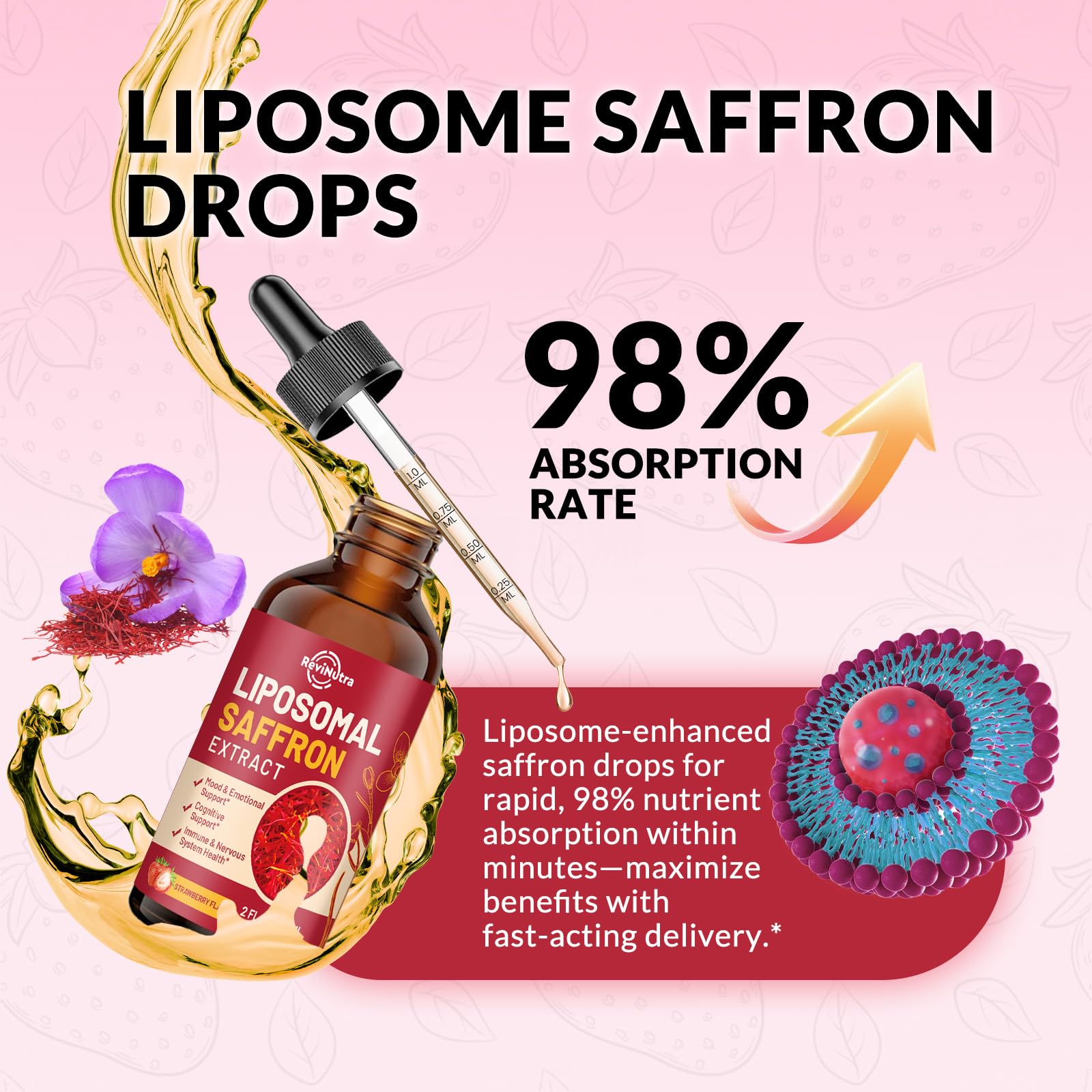 ReviNutra vitamin-enriched saffron drops for immune support and energy metabolism