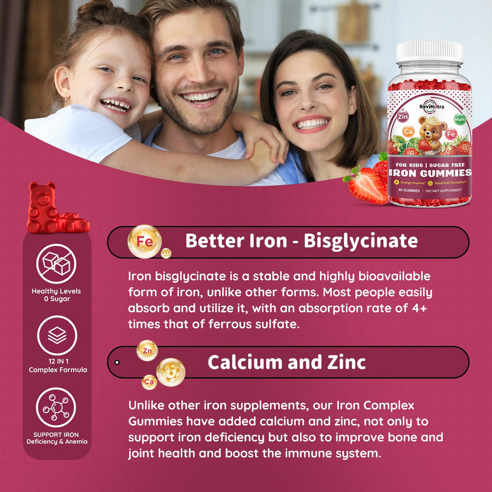 ReviNutra Iron Kids bottle open with spoon for simple daily routine