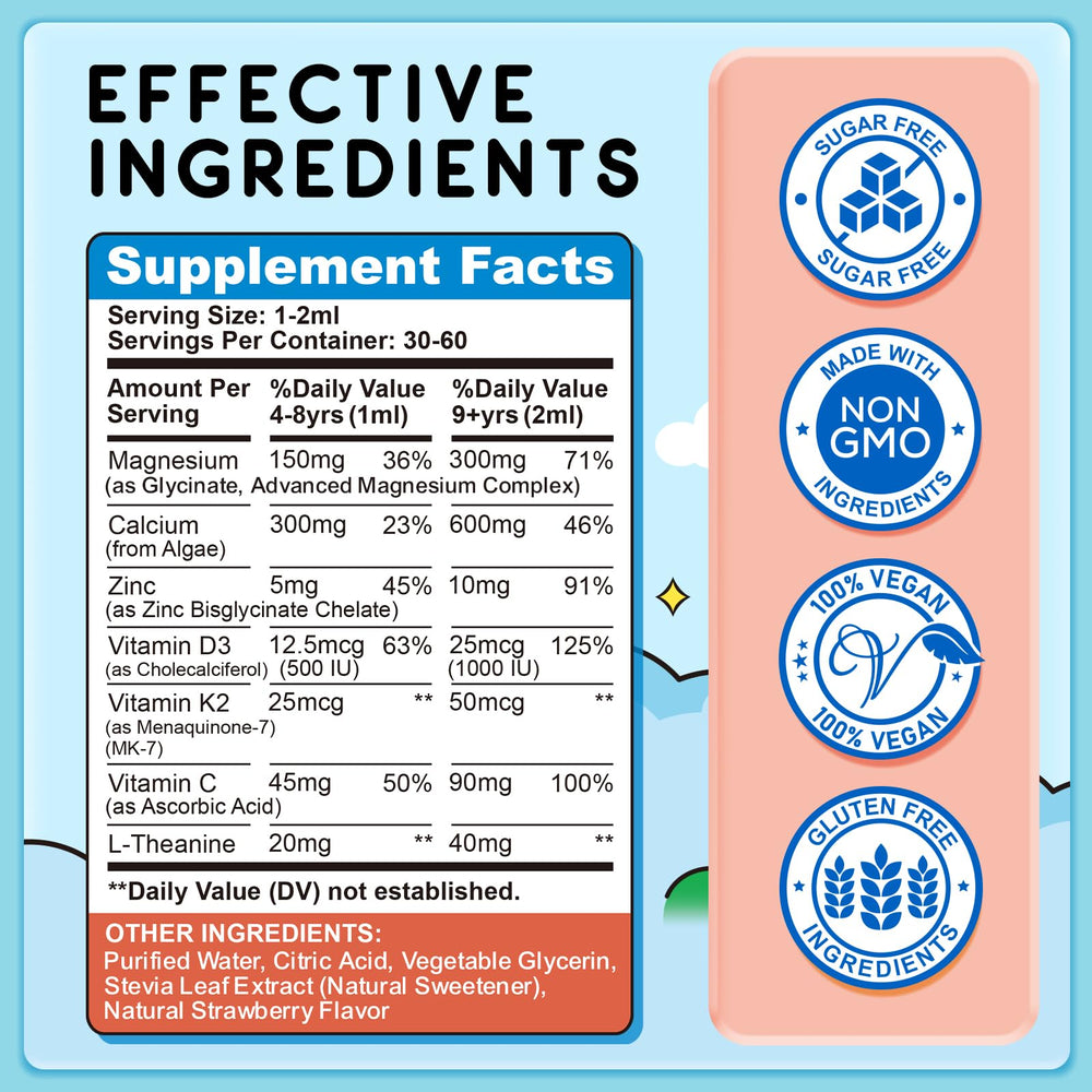 ReviNutra Kids magnesium drops with dropper for gentle administration.