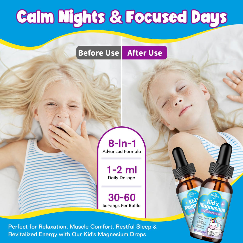 ReviNutra Kids ash...gandha bottle image suggests mood balance and calm