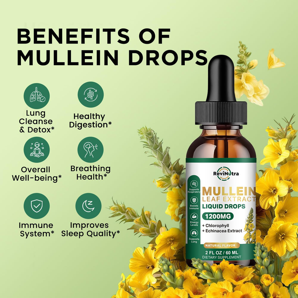 ReviNutra Mullein Drops dropper pours for quick, easy daily dosing.