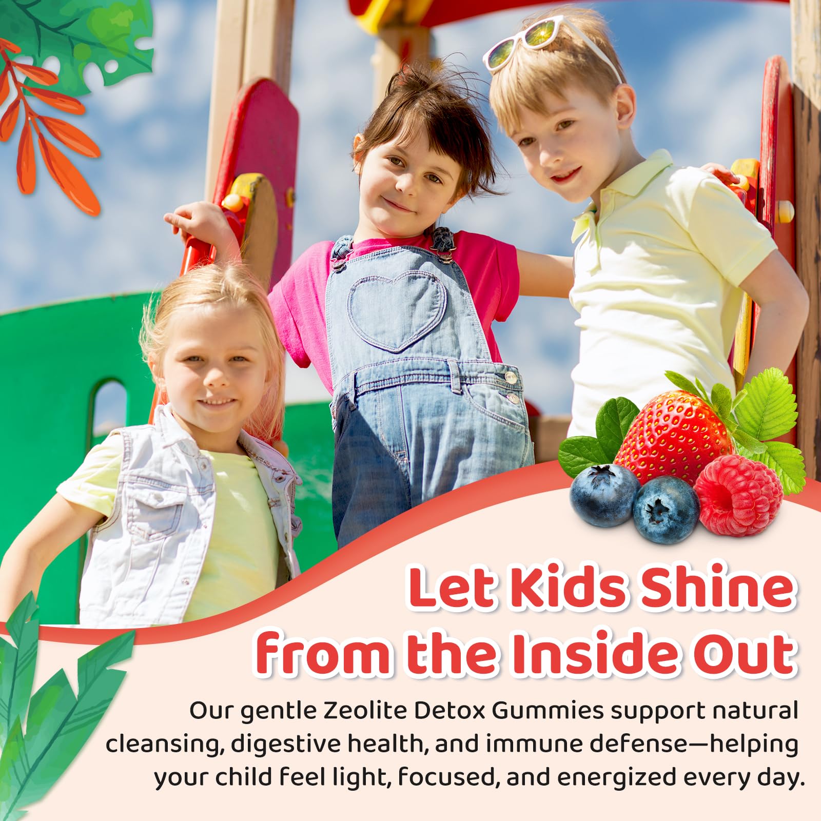 ReviNutra Zeolite Detox Gummies dosage scene shows simple serving.