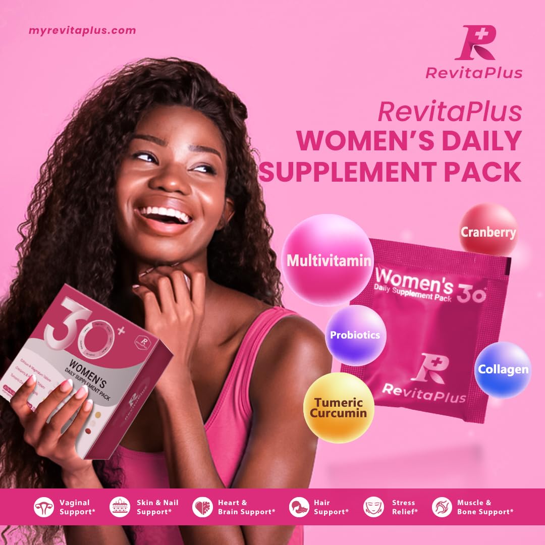 RevitaPlus 30-pack box showing organized daily servings for wellness support