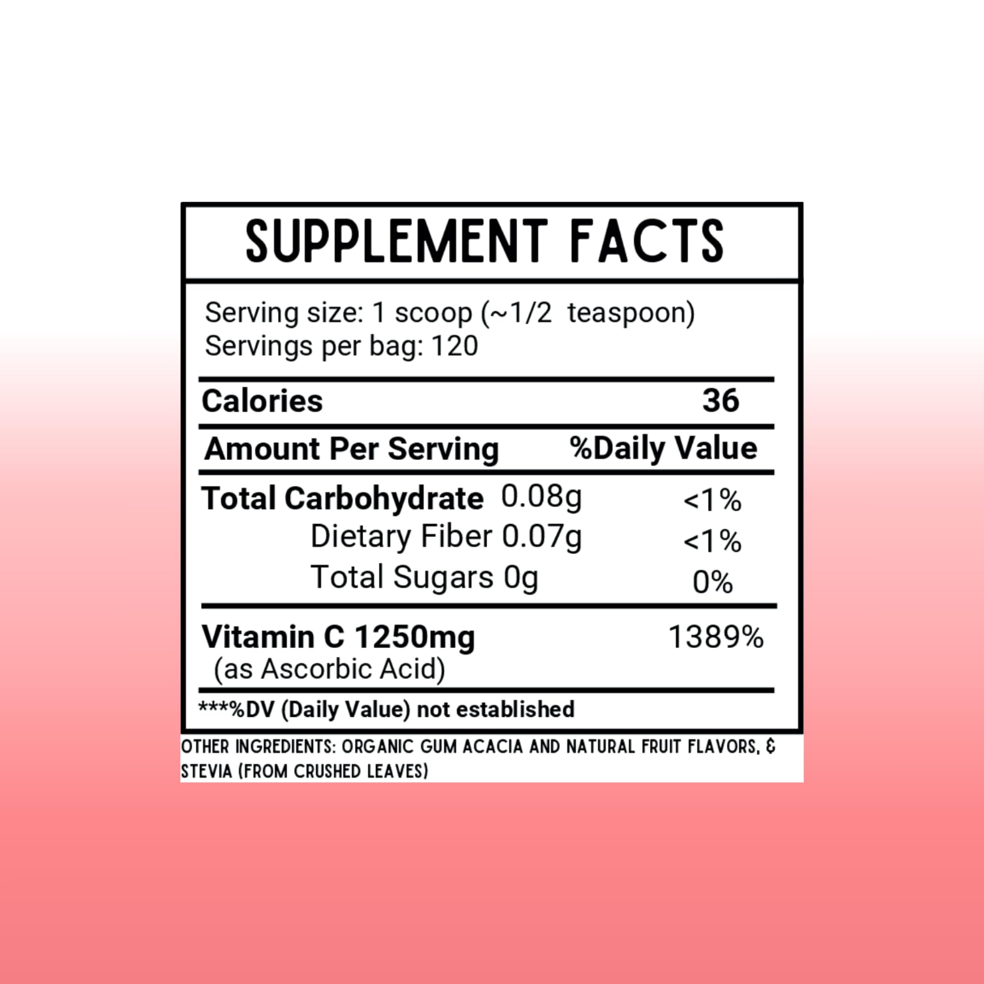 Measuring scoop portion illustrates precise, customizable vitamin C intake