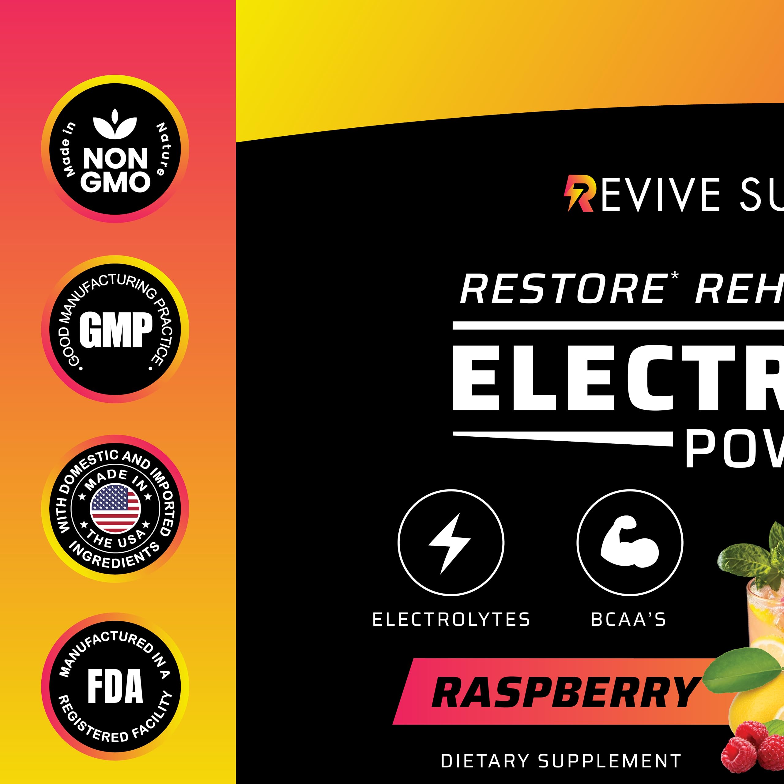 Revive Supplements Advanced Electrolytes Powder in athletic setup ready for training