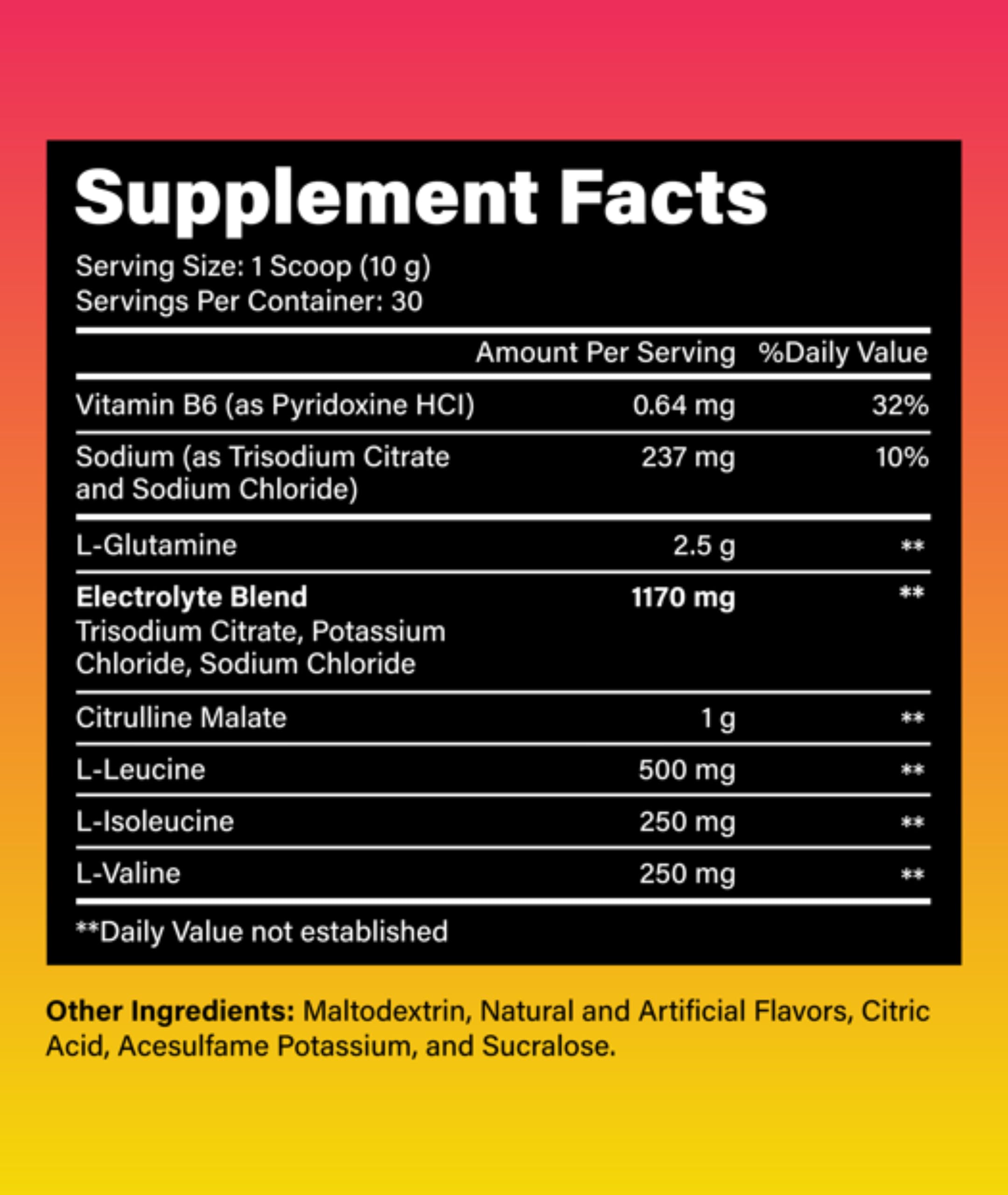 Closeup of Revive Supplements Advanced Electrolytes Powder ingredients with minerals and vitamins