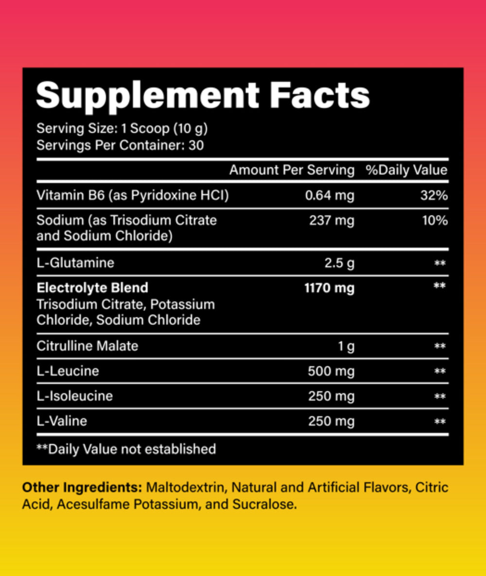Closeup of Revive Supplements Advanced Electrolytes Powder ingredients with minerals and vitamins