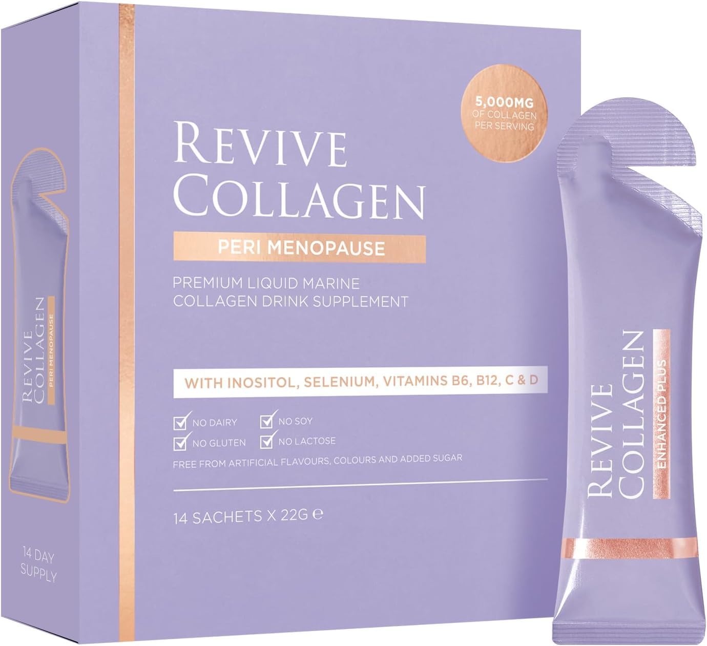 Revive Collagen Menopause Drink bottle for daily peri-menopause routine.