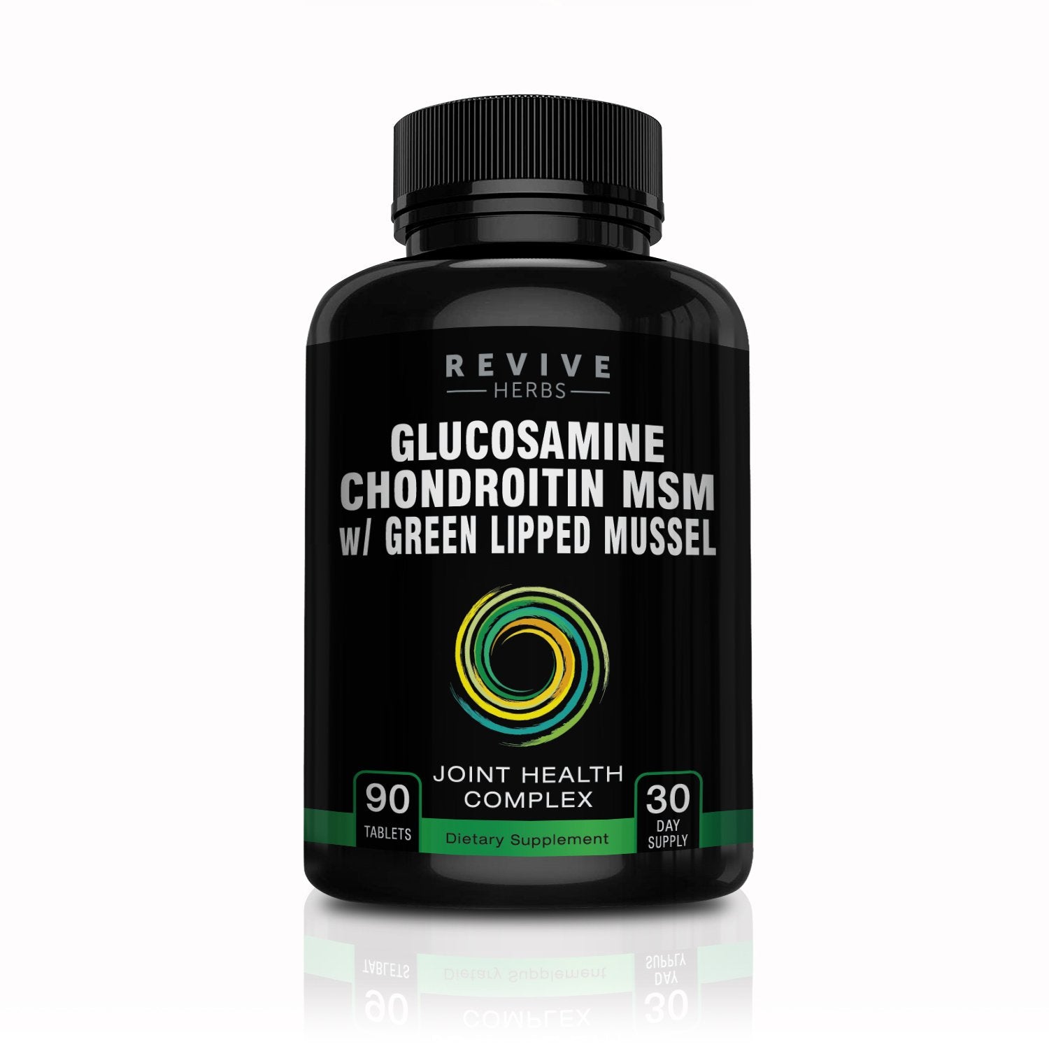 Revive Herbs glucosamine chondroitin msm bottle shows potential joint support