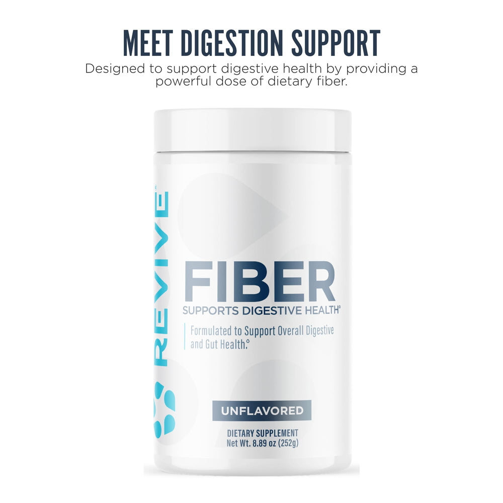 Revive MD Fiber scoop measuring a 5g serving for daily intake.