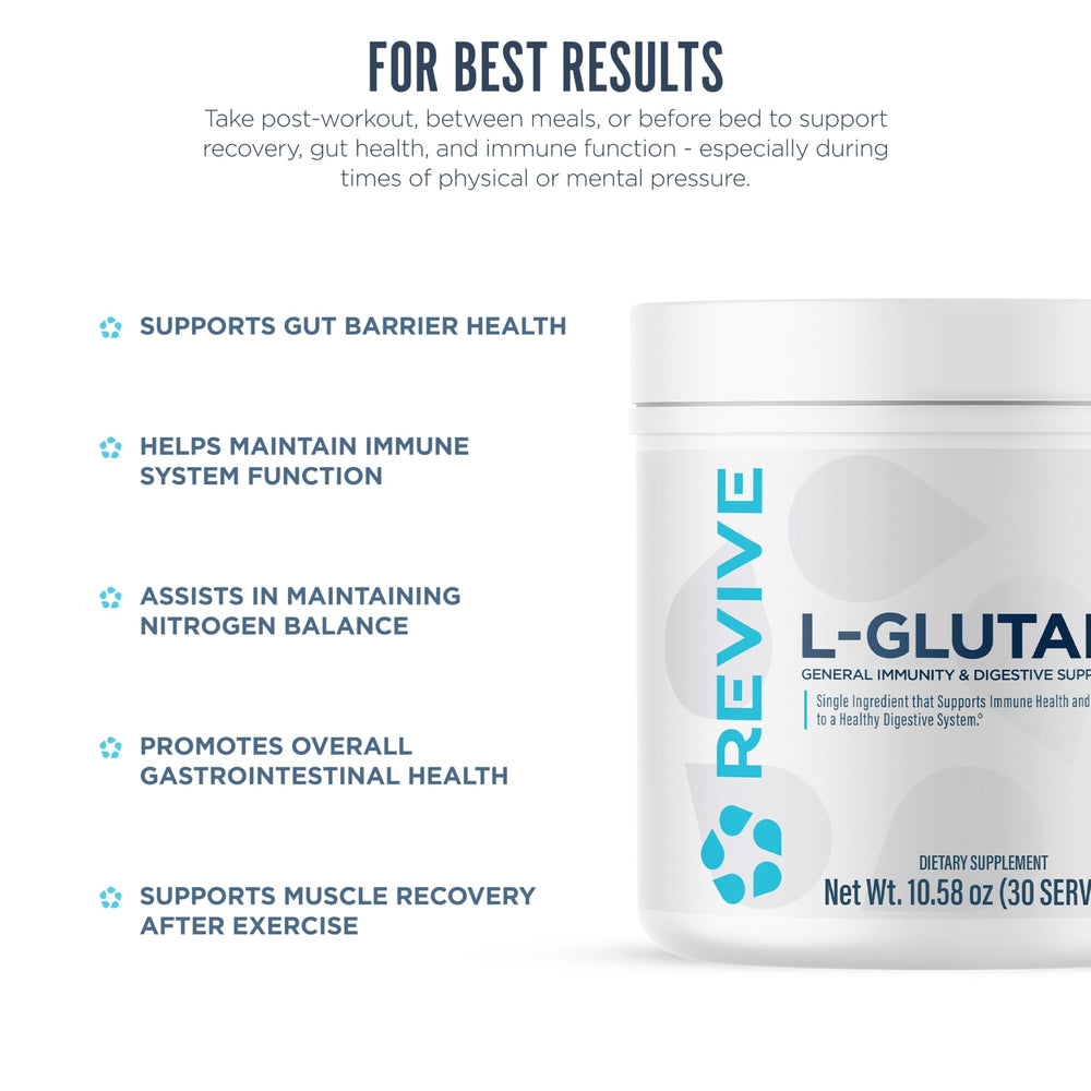 Revive MD label close-up shows 30 servings and clean ingredients