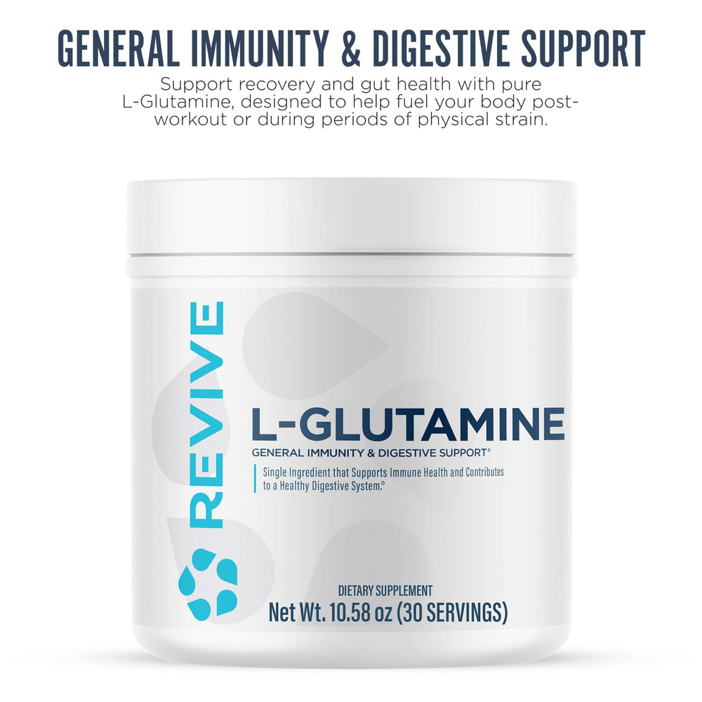 Revive MD L-Glutamine scoop demonstrates convenient daily dose for wellness
