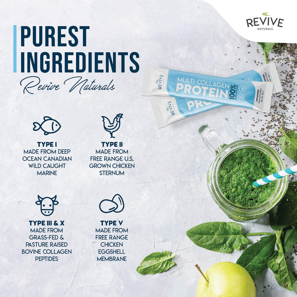 Revive Naturals Multi Collagen Protein Powder Packets (20 x 10g) – Typ ...