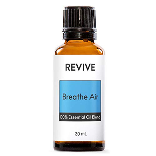 REVIVEEO Breathe Air bottle close-up for diffusion and mood support.