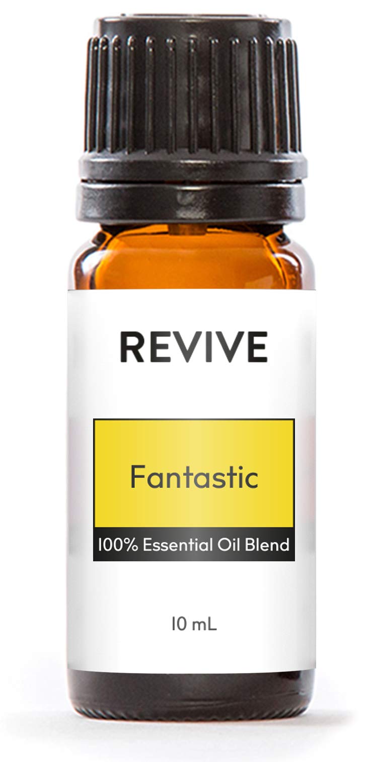 REVIVEEO Fantastic bottle closeup showing citrus blend for mood uplift.