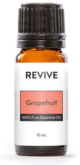 REVIVEEO Grapefruit essential oil bottle for aromatherapy and skincare routines.