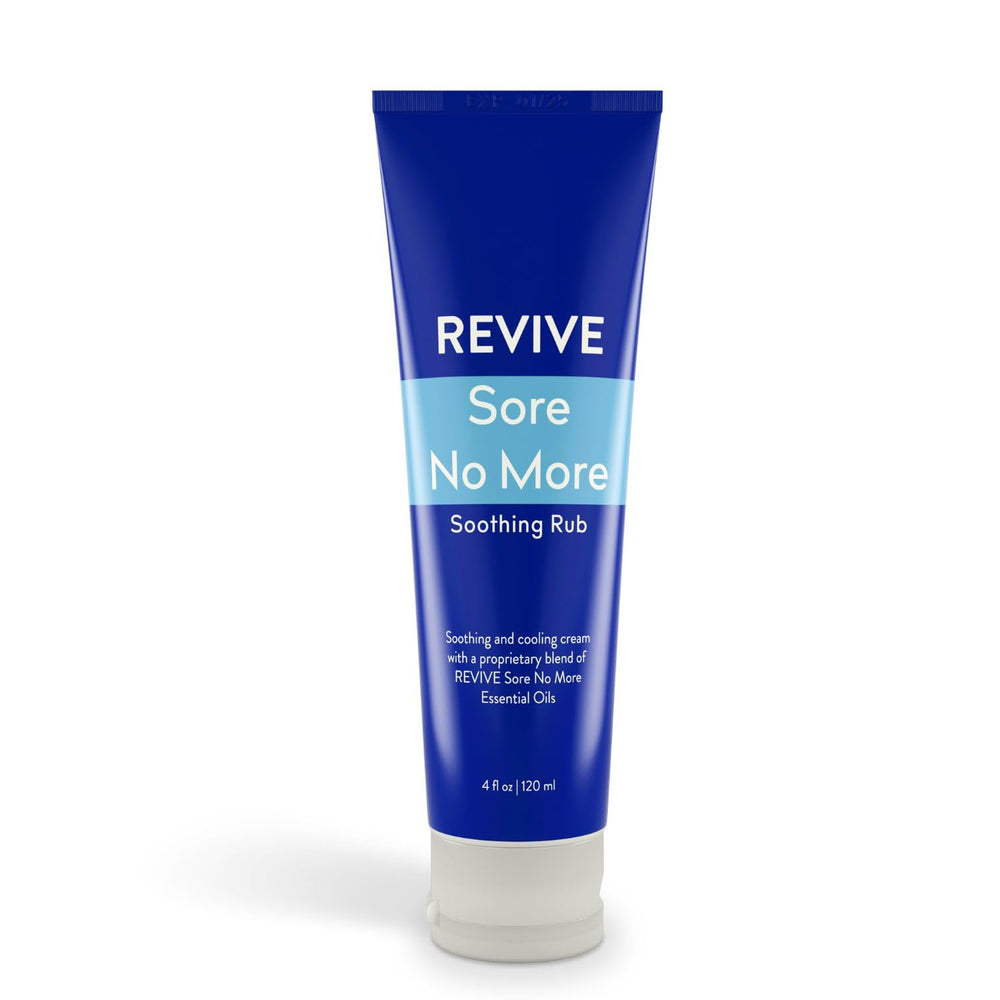 REVIVEEO Sore No More cream jar with cooling formula for sore muscles