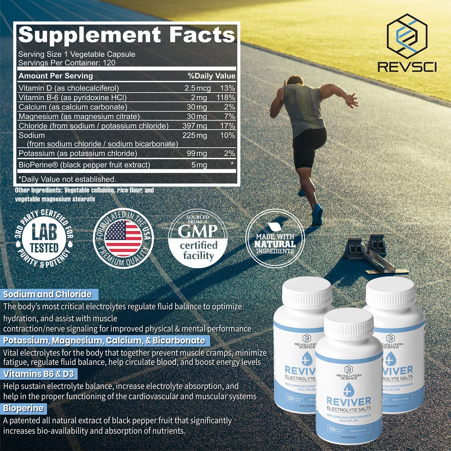 REVIVER Athlete hydration in action implies fast-acting minerals during training