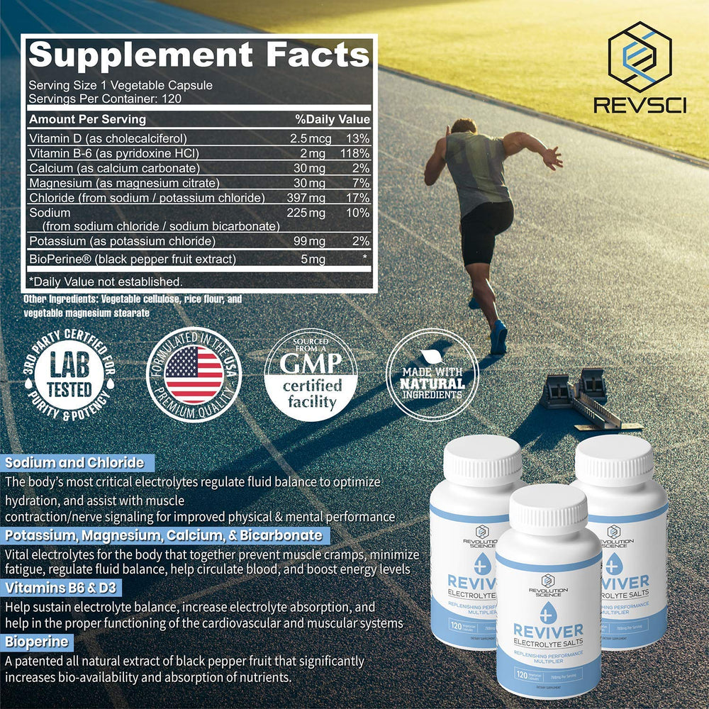REVIVER Athlete hydration in action implies fast-acting minerals during training
