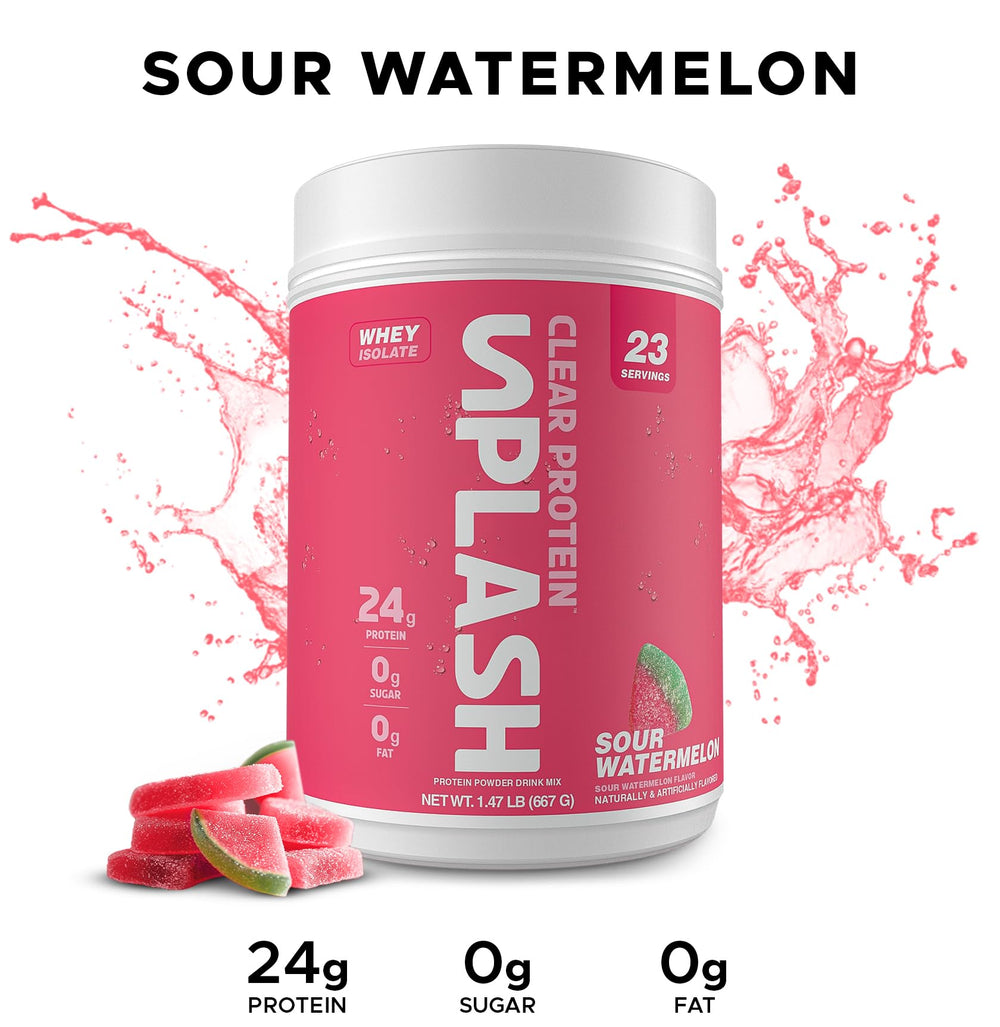 The juice-like shake from Splash Clear Protein offers high-quality protein without a milky aftertaste.