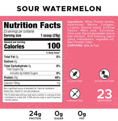 Sour Watermelon flavor in a clear protein powder delivers candy-inspired satisfaction.