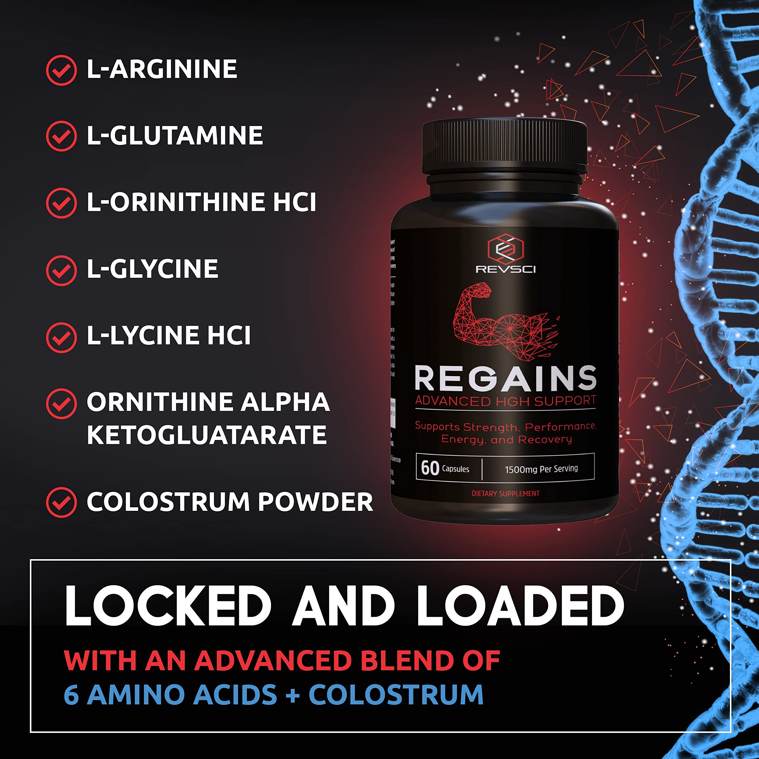 Product on desk with water suggests Regains daily regimen for consistency.