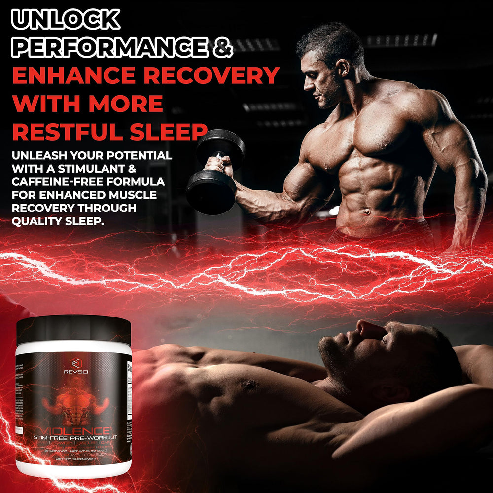 Caffeine-free variant image highlights clean pre-workout ingredients for focus.