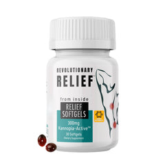 Revolutionary Relief Kannopia-Active softgels bottle for recovery support