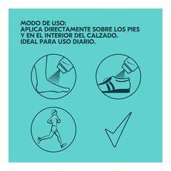 Rexona Foot Powder dispensing action demonstrates mess-free, convenient application.