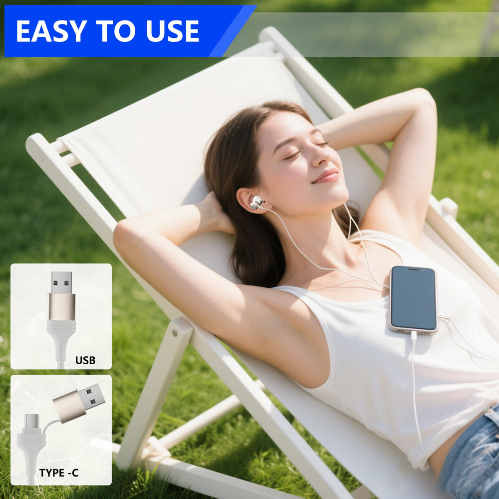 RFVDC ear wellness device in use during routine relaxation or work breaks