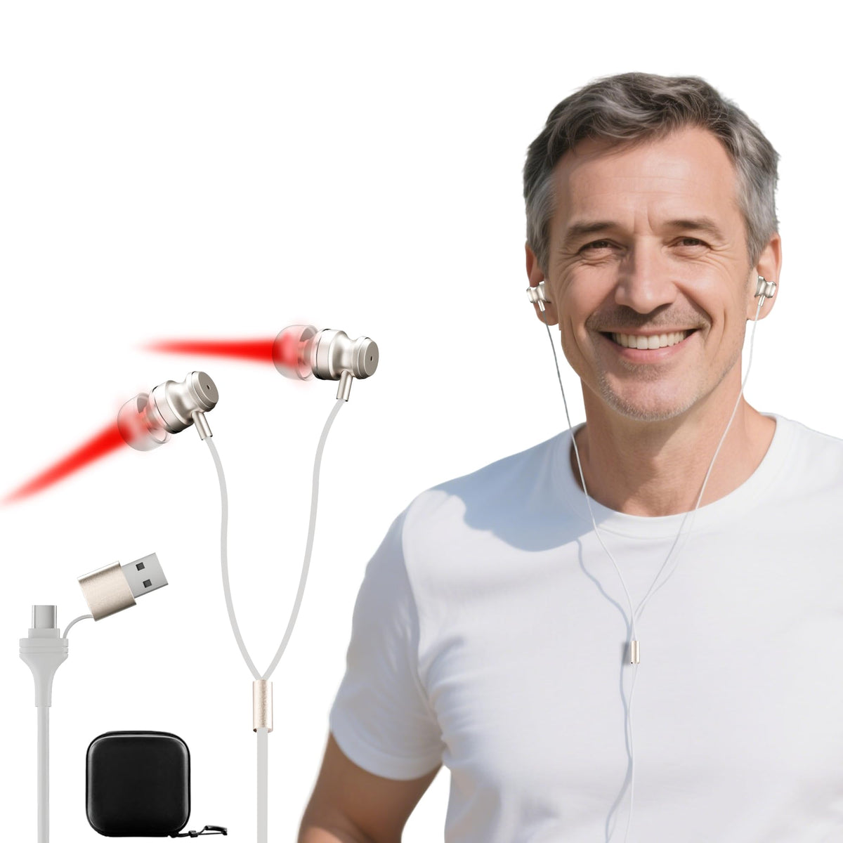 RFVDC red light ear device front view for convenient daily ear therapy