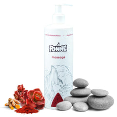 Rhino Skin Solutions Massage bottle with warming formula for post-activity relief