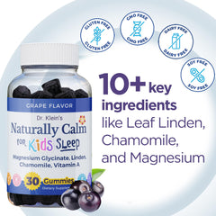 Rhoziva Calm Gummies for Kids bottle back label highlights ingredients
