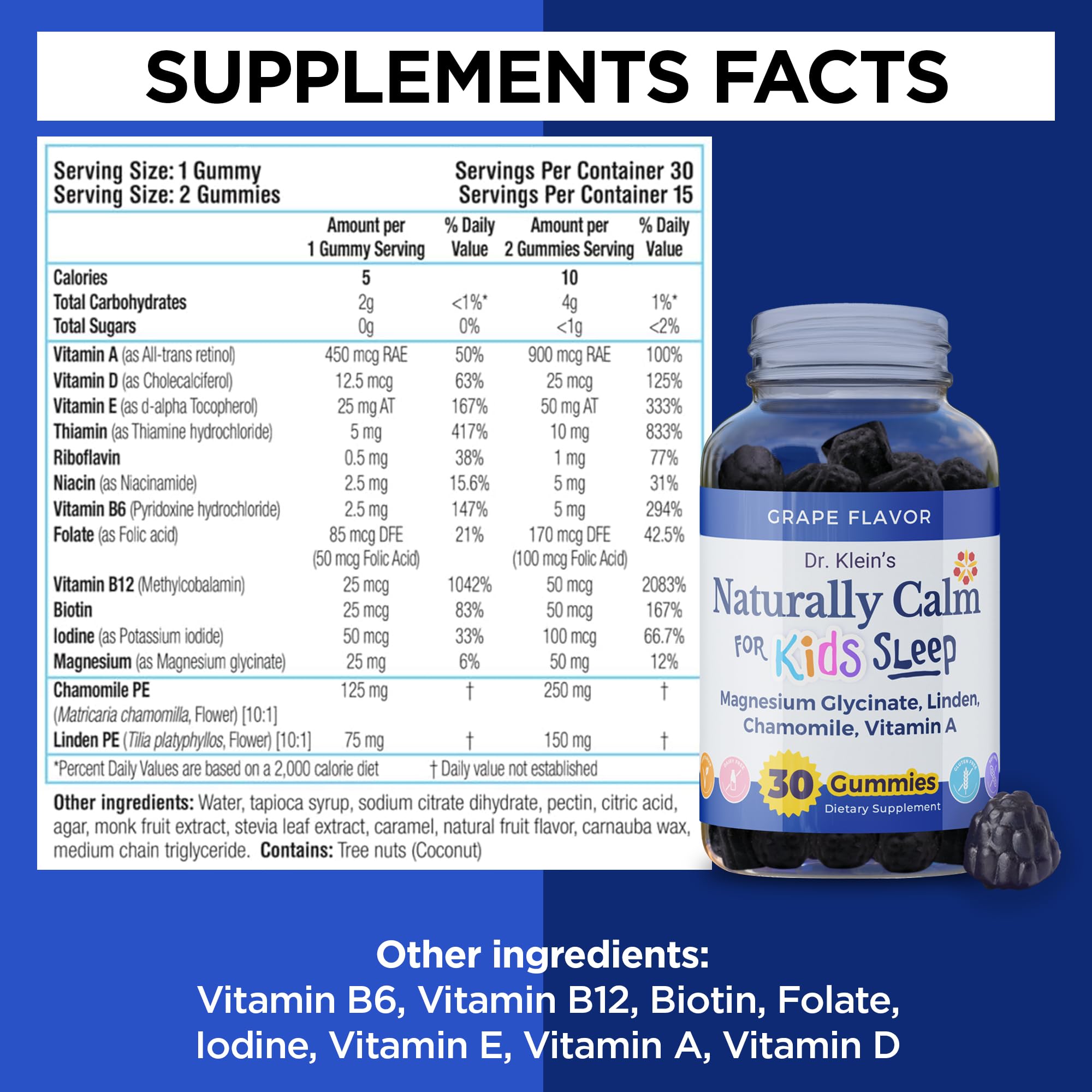 Rhoziva Calm Gummies kids flavor scene highlighting grape taste and sugar-free claim