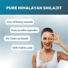 Closeup of Rhoziva Shilajit capsule, compact daily supplement.