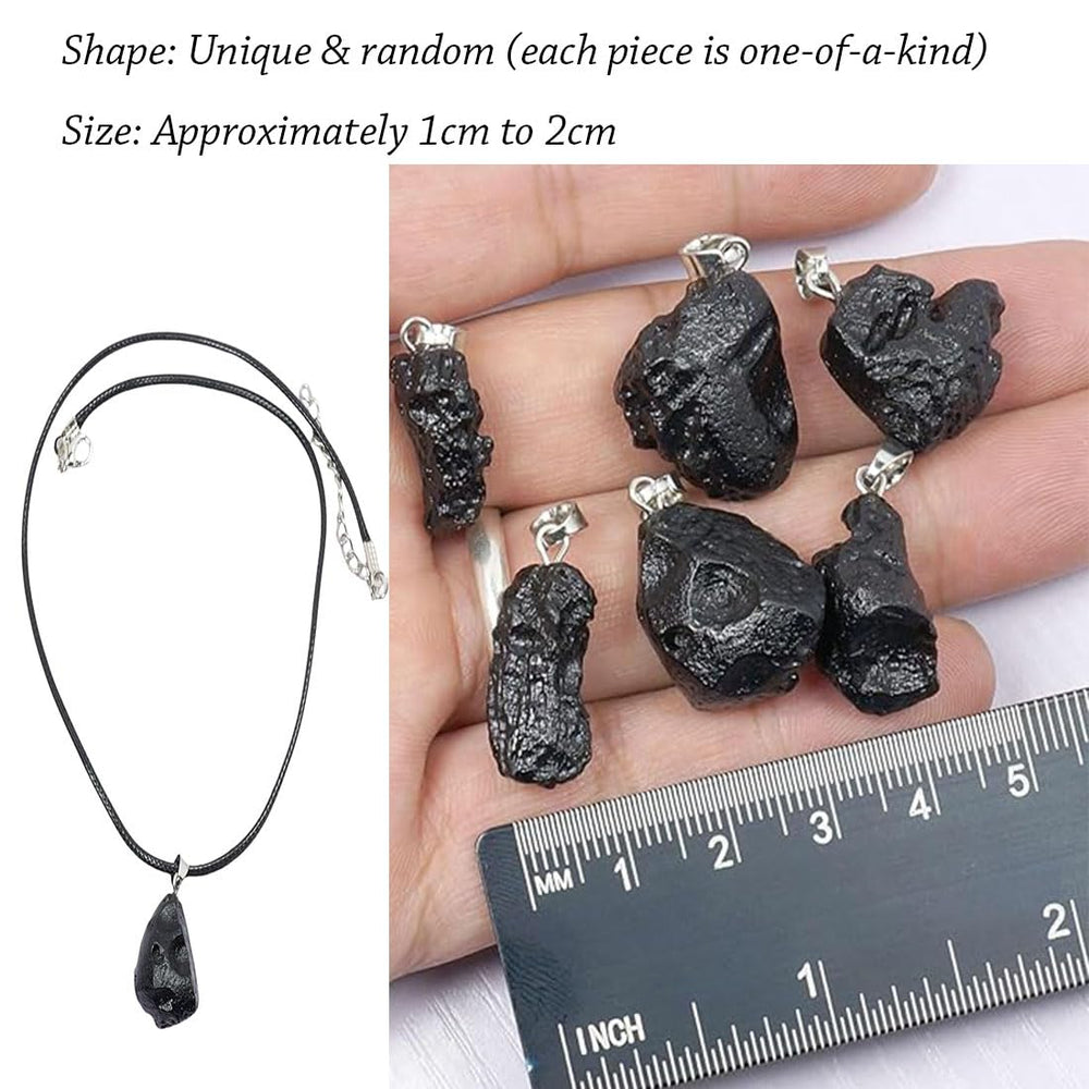 RICHRAIN Moldavite Necklace natural rough stone pendant with irregular shapes on display
