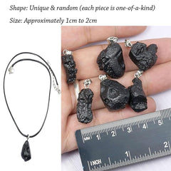 RICHRAIN Moldavite Necklace natural rough stone pendant with irregular shapes on display