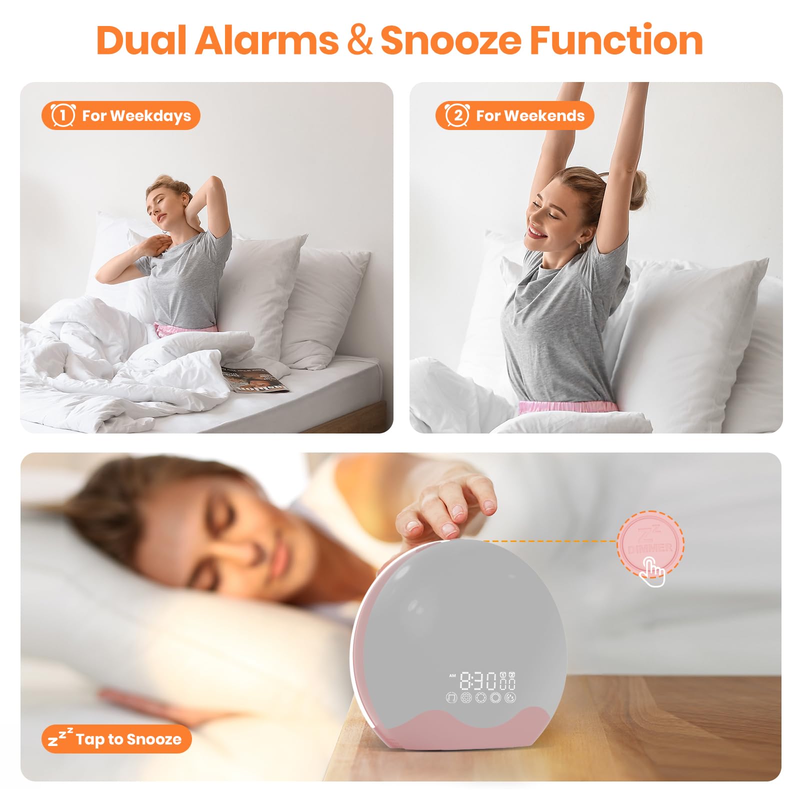RICIAL Wake Up Light snooze function for a gradual wake