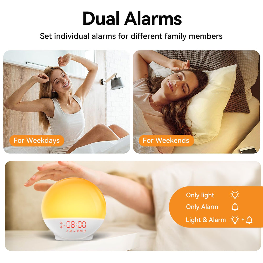RICIAL Wake Up Light snooze function offers extra nine minutes of rest.