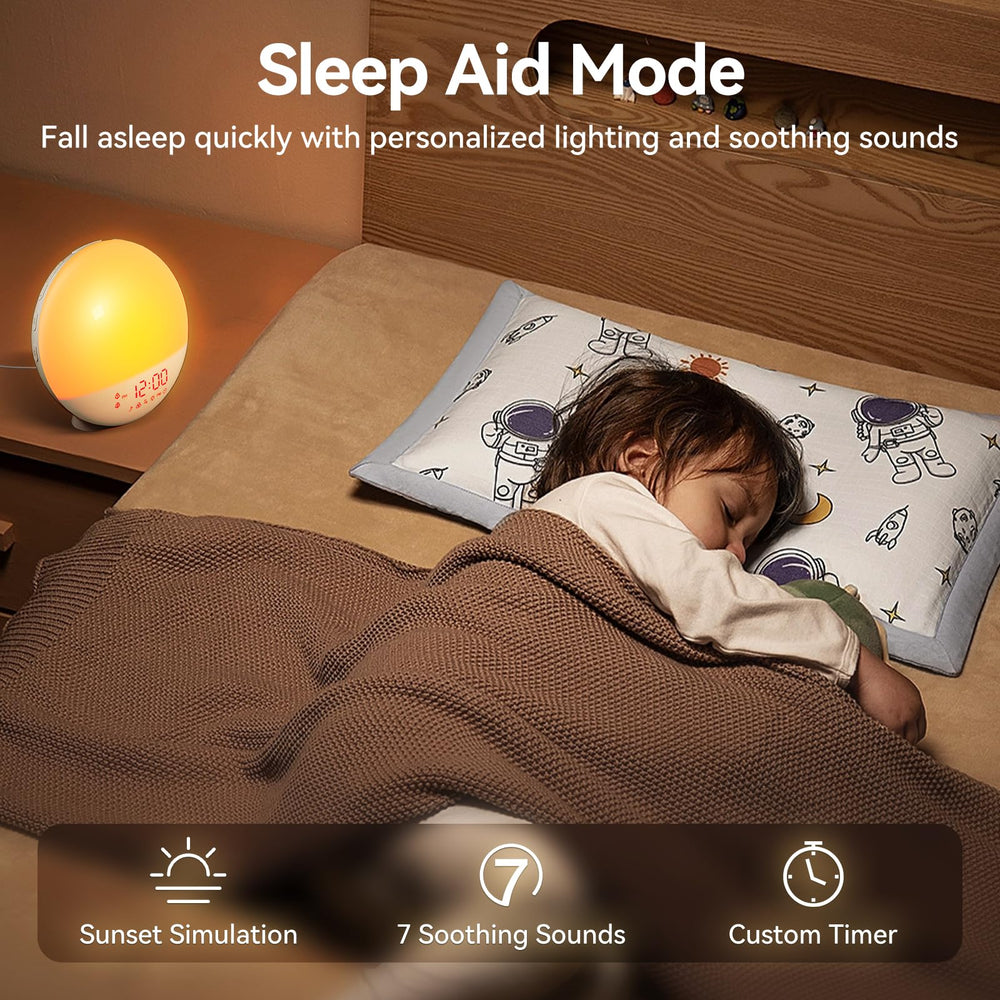 RICIAL Wake Up Light sunset sleep aid creates a relaxing wind-down.