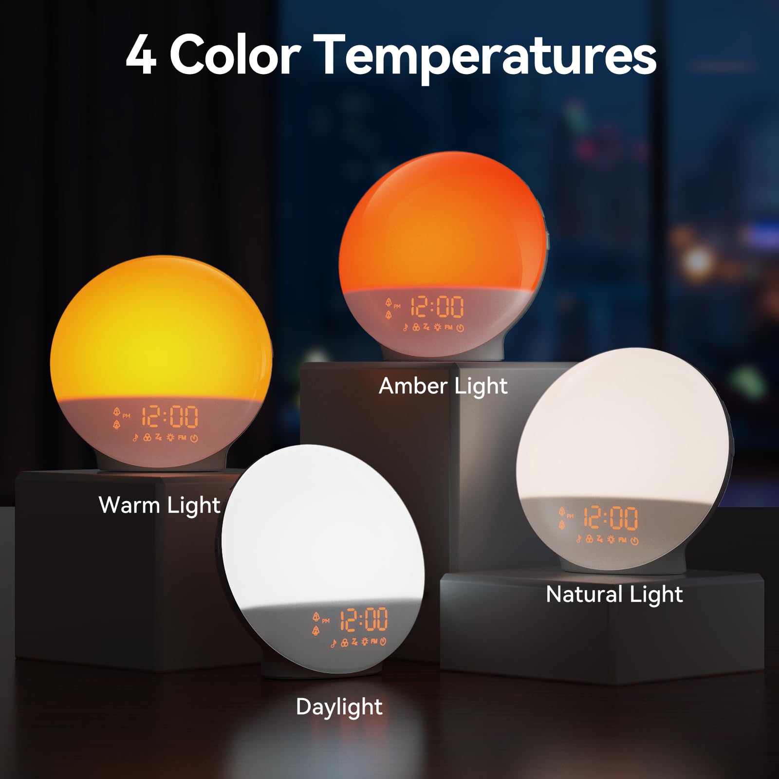 RICIAL Wake Up Light white noise for calmer pre-sleep evenings.