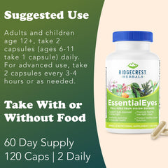 Illustration of Bilberry and Eyebright ingredients used in EssentialEyes