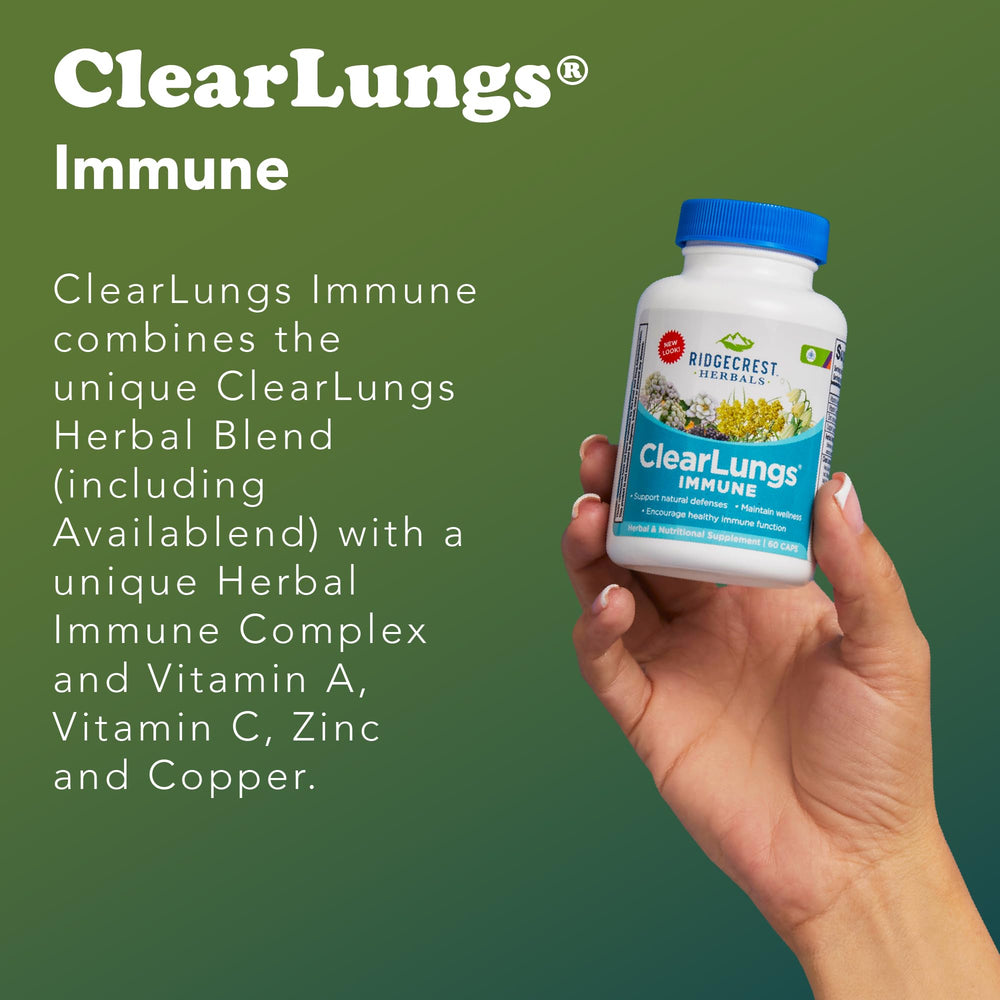 Olive leaf element in RidgeCrest ClearLungs Immune blend for natural defenses.