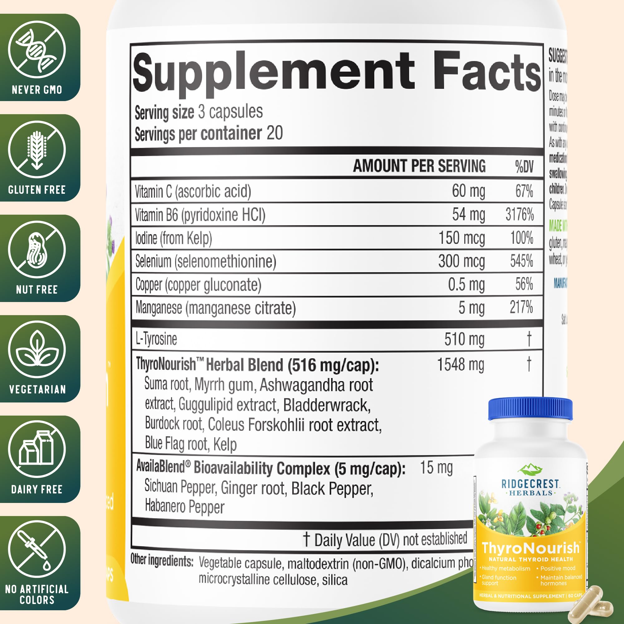 ThyroNourish capsules close-up for easy daily intake and steady energy.