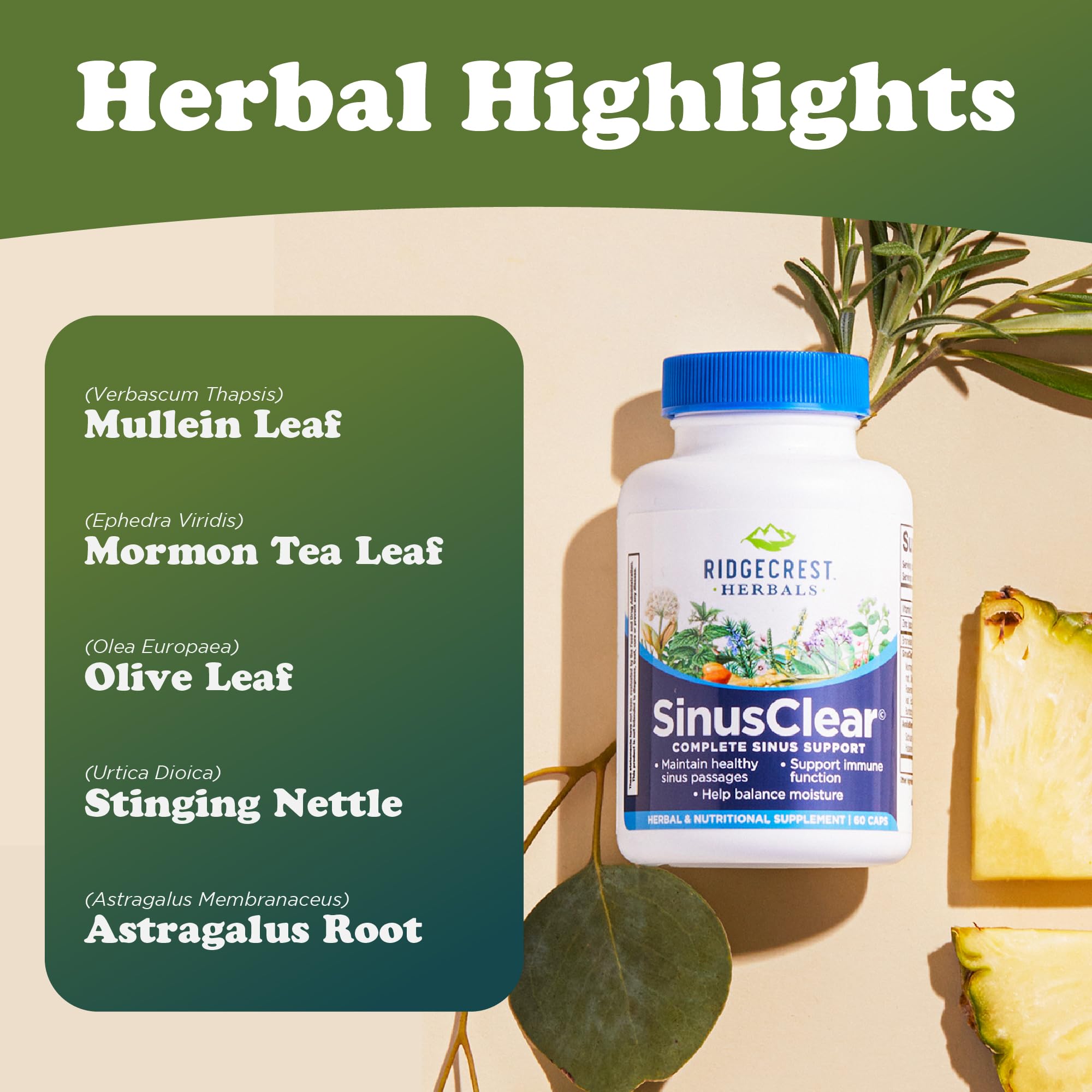 RidgeCrest SinusClear box packaging shown for shelf-ready display.