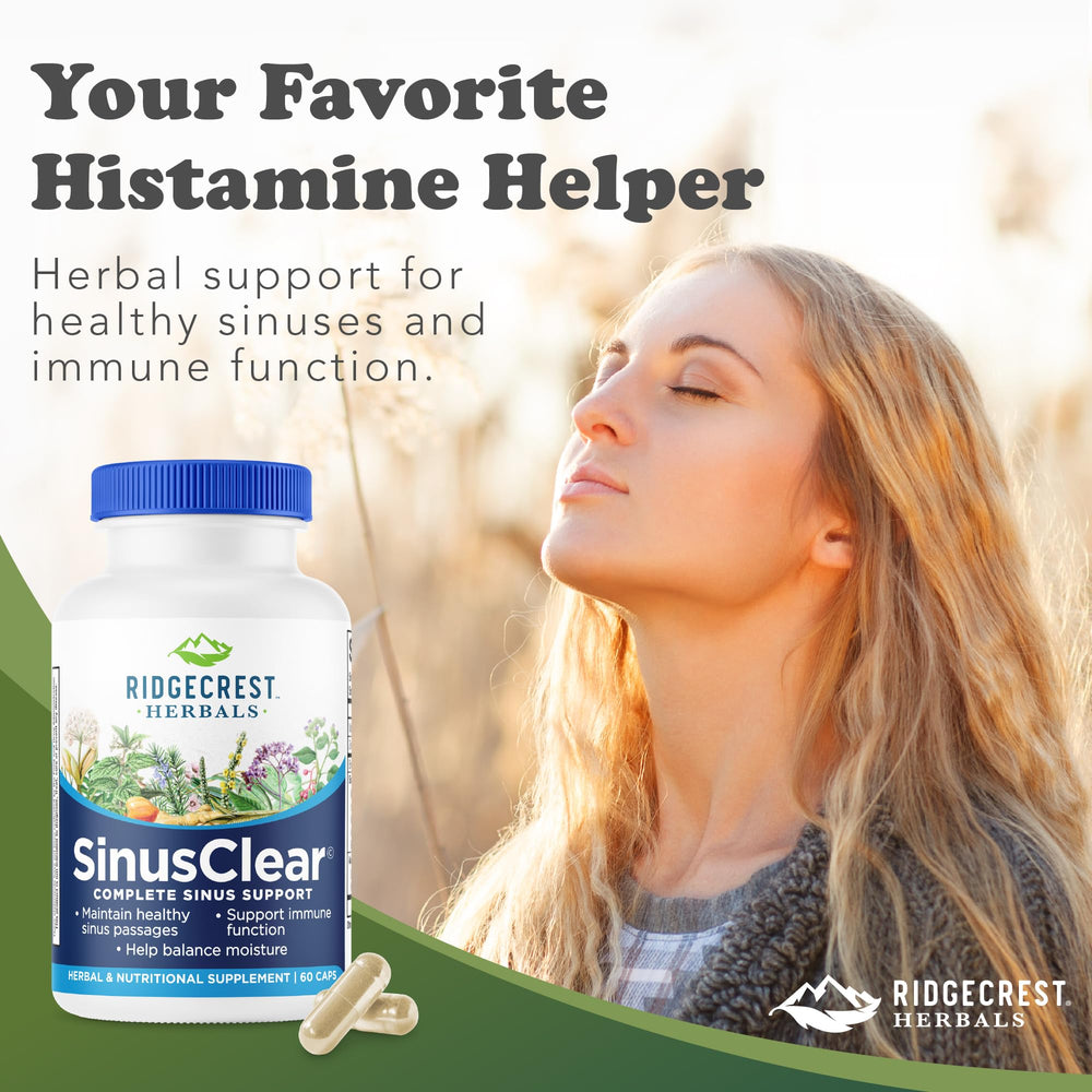 RidgeCrest SinusClear lifestyle scene suggests clearer breathing during seasonal changes.