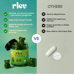 Riev gummies mint flavor on a clean background.