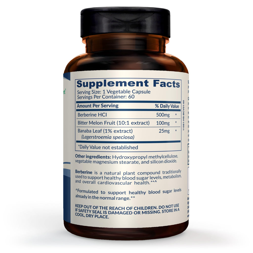 RIGHT ELEMENT Berberine Complex capsules ready for daily use to curb cravings.