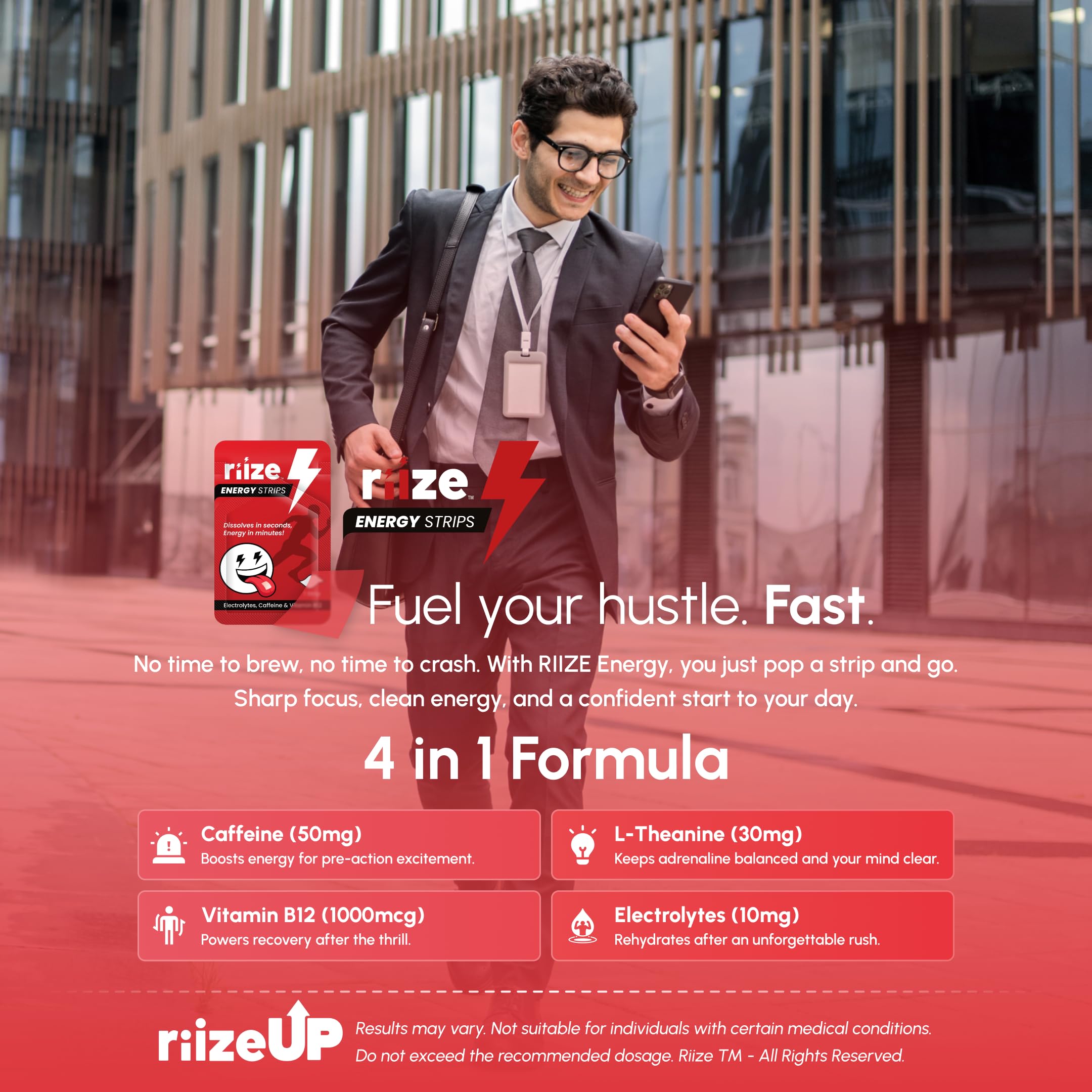 Riize Energy Strips electrolytes support hydration during activity.